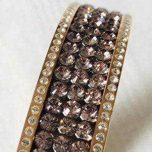 rose gold swarovski blush crystals bangle bracelet